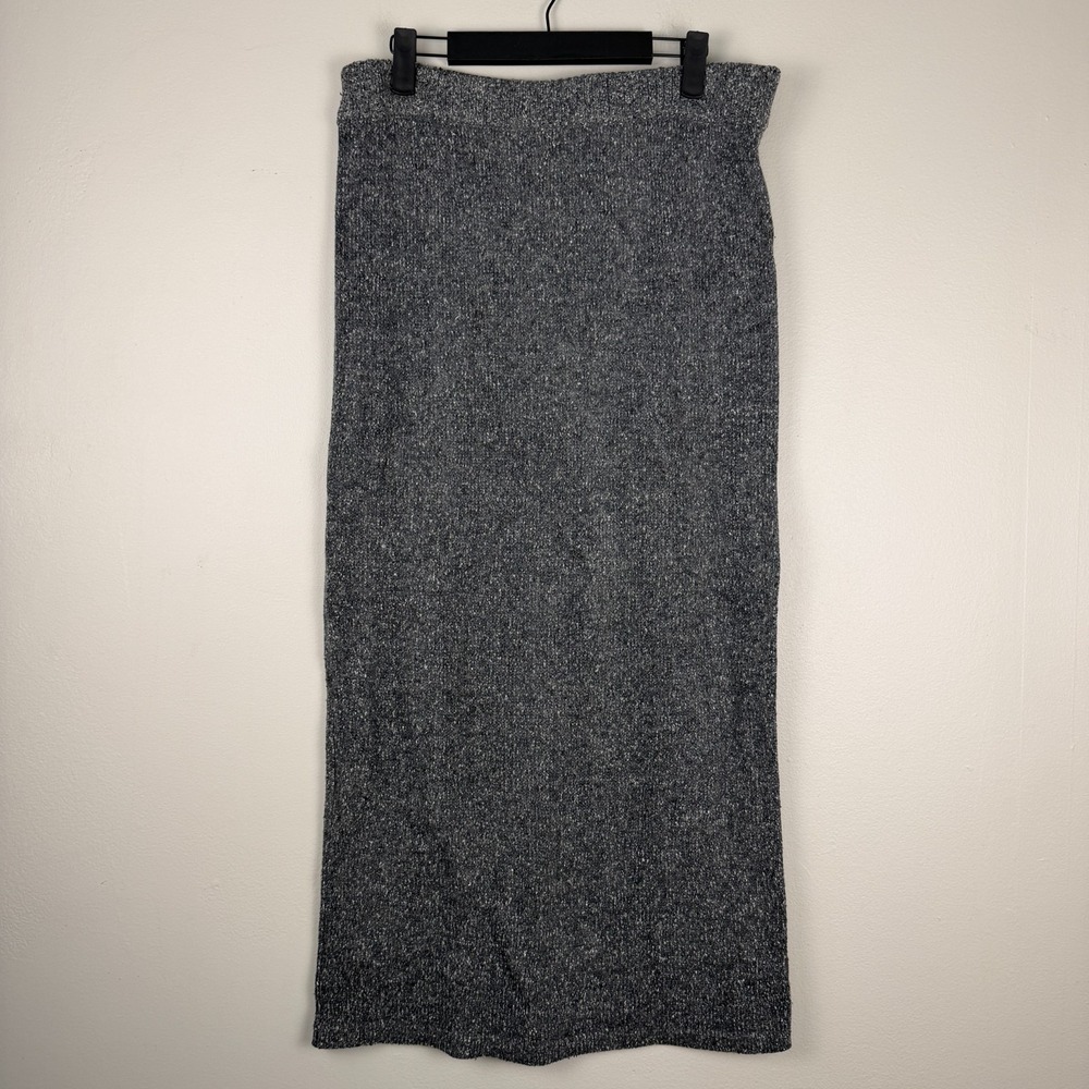 Gina Peters Straight & Pencil Midi Skirt Womens Medium Gray Heather Knit Pull On